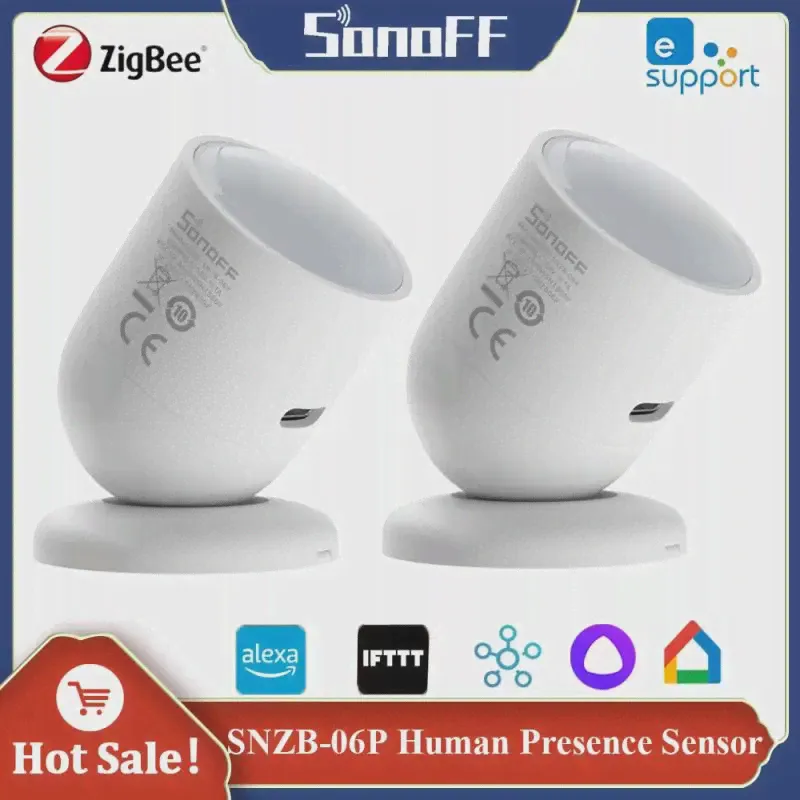 SONOFF SNZB-06P Zigbee Датчик Присутствия человека Датчик Движения Микроволновый Радар с частотой 5,8 ГГц, Светочувствительный Через Alexa Google Home Alice-0