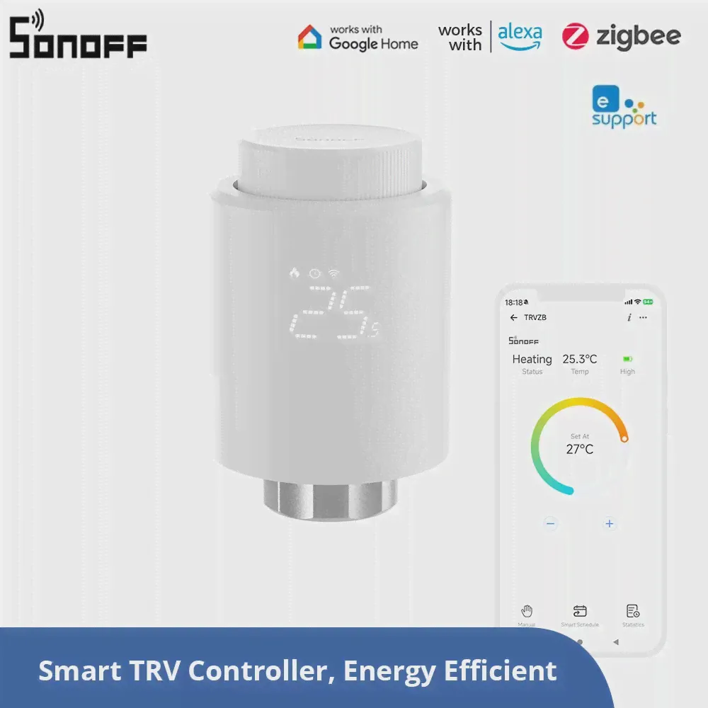 SONOFF Zigbee TRV Термостат Термостатический Клапан Радиатора Домашнего Отопления Термостат Радиатора Регулятор Температуры Работает с Alex