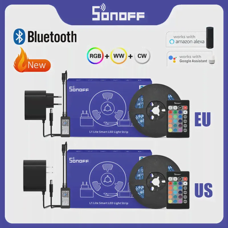 SONOFF WIFI L2/L2 Lite Умная светодиодная лента с регулируемой яркостью, гибкая RGB лента, Поддержка голосового управления eWeLink Alexa Google Home-0