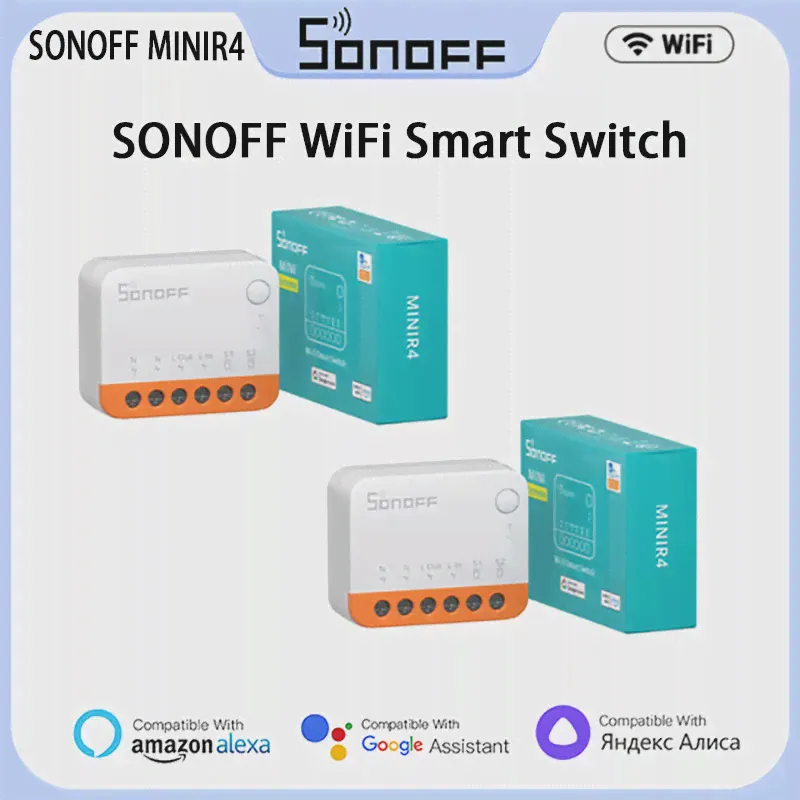 Sonoff MINIR4 WiFi Smart Switch 10A Mini Extreme 2-Полосное Управление Реле "Умный Дом" Поддержка R5 S-MATE Voice Alexa Alice Google Home-0