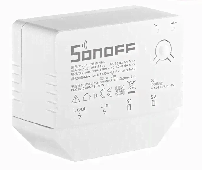 Реле без нуля ZBMINI-L Zigbee 3.0 Smart Switch Sonoff