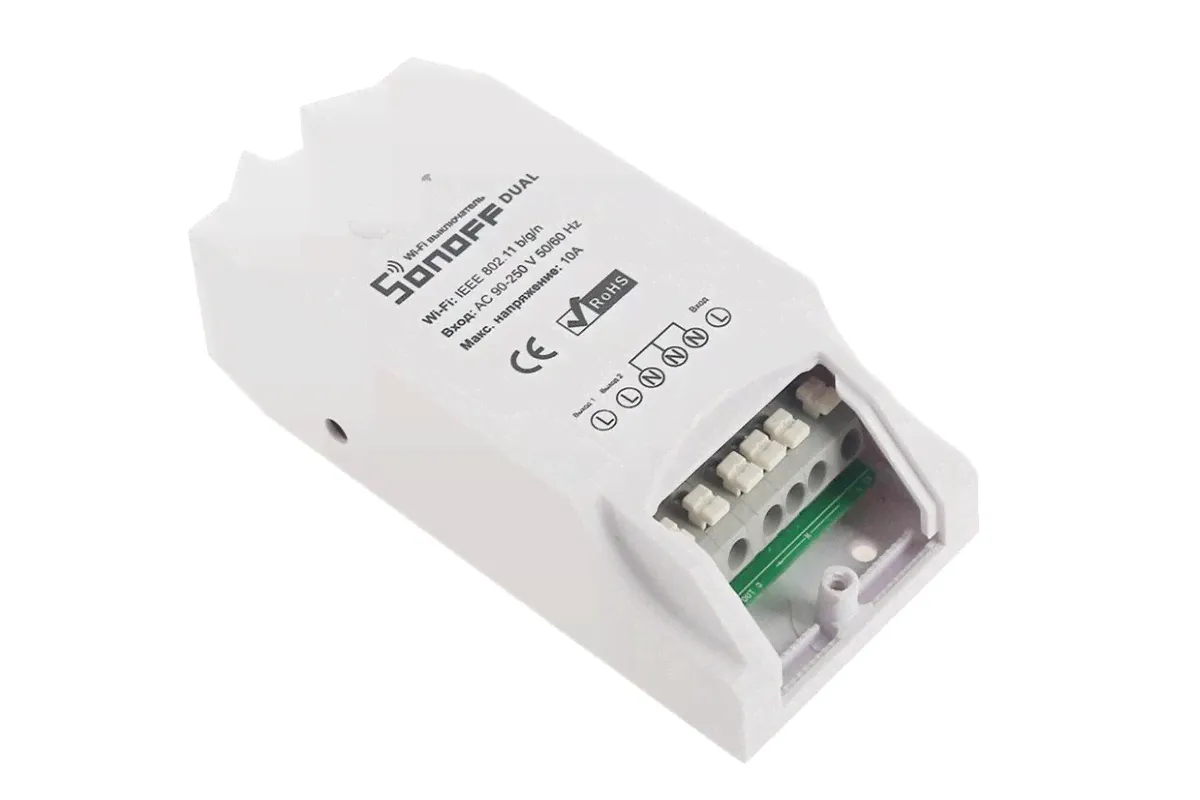 Wi-Fi реле Sonoff Dual, два канала 220В 15А-0