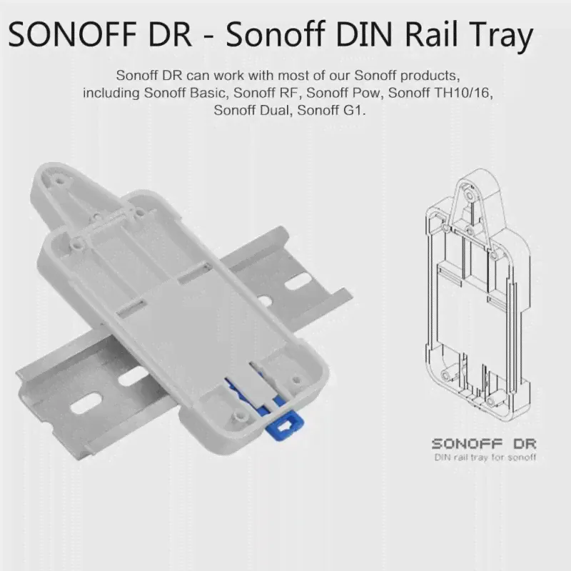 🛍 DIN-рейка Sonoff DR-Sonoff, 2 шт., поднос для Sonoff Basic RF PowTH1016 Dual G1, для переключателей на DIN-рейку-3