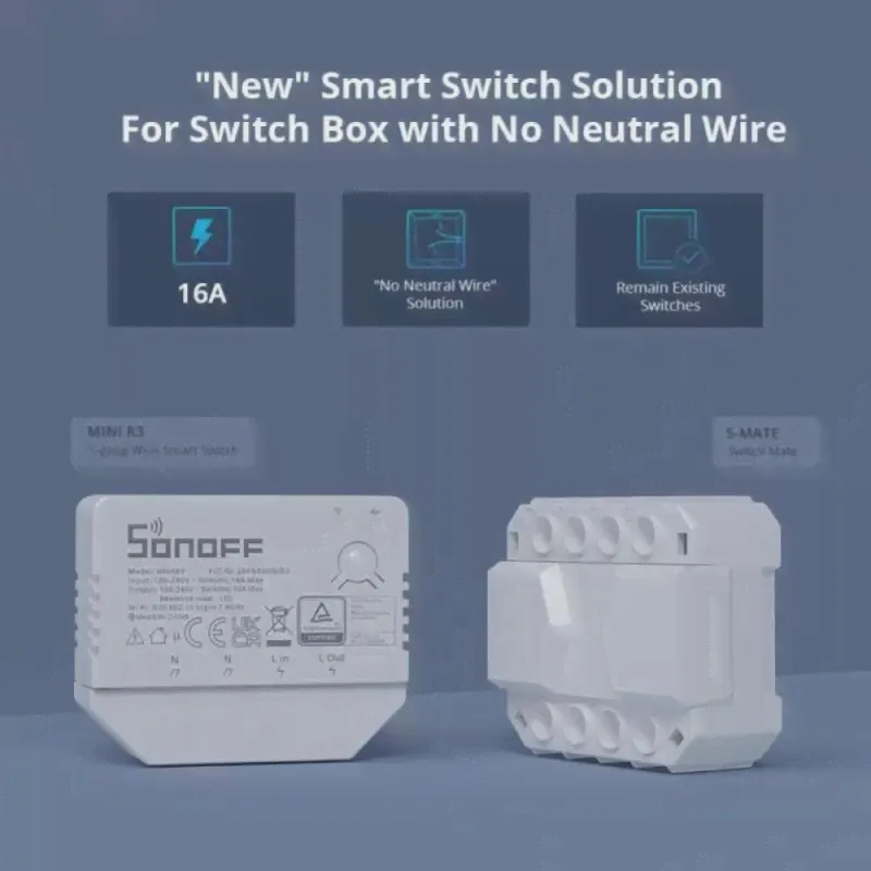 Смарт-выключатель SONOFF MINI R3 16 А с дистанционным управлением (art.: 3920befc7778c)-1