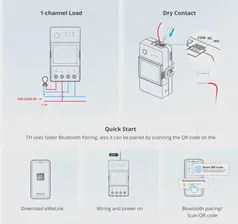Умный переключатель SONOFF TH OriginElite 16 А 20 А с Wi-Fi для контроля температуры и влажности, беспроводной пульт дистанционного управления через Ewelink ... (art.: 3920be553a823)
