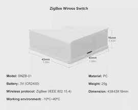 🛍 Беспроводной переключатель SONOFF SNZB-01 Zigbee, Умный домашний переключатель с уведомлением о низком заряде батареи через e-WeLink App, работает с SONOFF ZBBridge