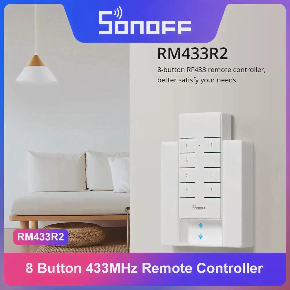 SONOFF RM433 R2 433 МГц RF Пульт Дистанционного управления 8 Кнопочный Пульт Дистанционного управления В паре с Настенным Выключателем SONOFF TX RF Устройства iFan04 D1 RFR2
