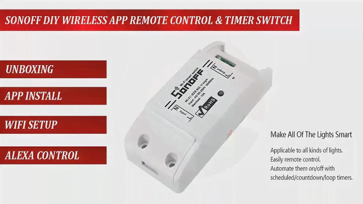 sonoff wifi wireless smart switch relay module installation and alexa control setup